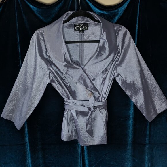 Blue Evening Wrap Blouse - Picture 1 of 4